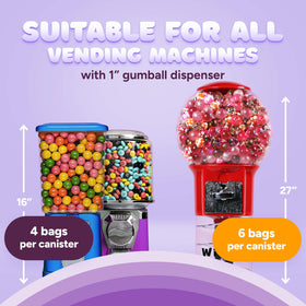 Grape flavored gum balls for celebrations and goody bags.