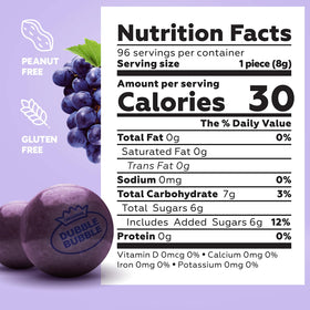 Bright purple grape gumballs perfect for cake decorating and displays.