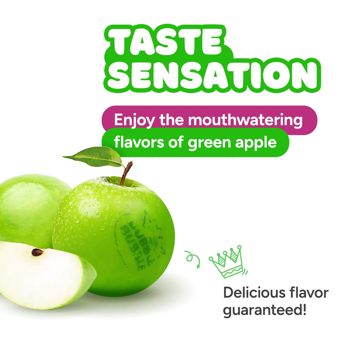 Global Gumball green apple gumballs ideal for cake decorations.