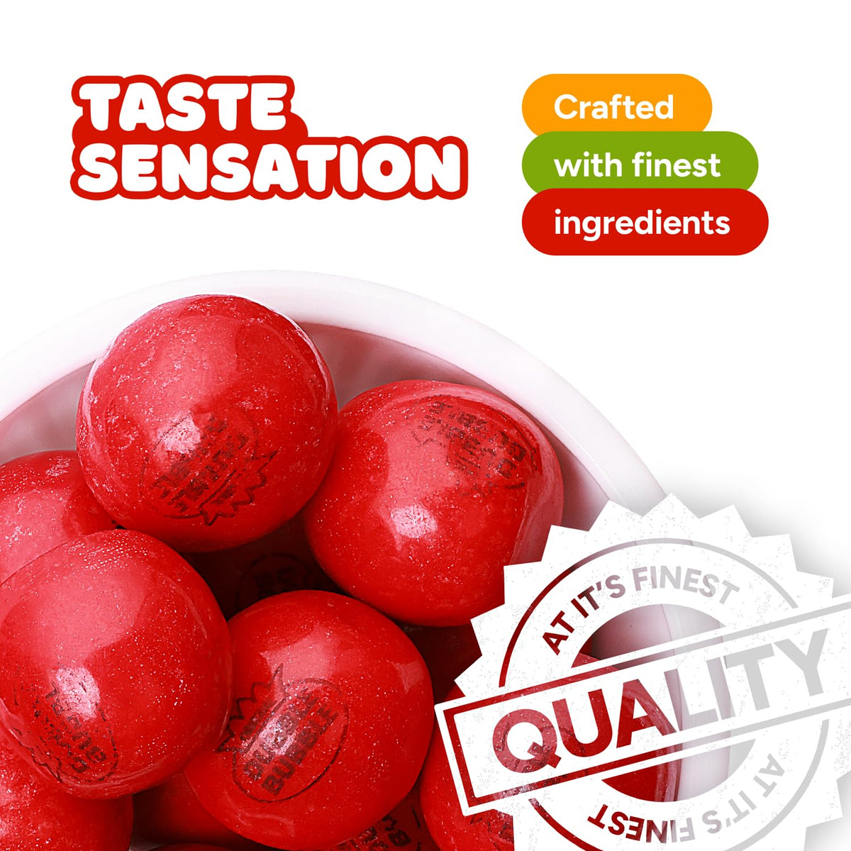 Global Gumball machine refill gumballs fit standard machines with easy dispensing.
