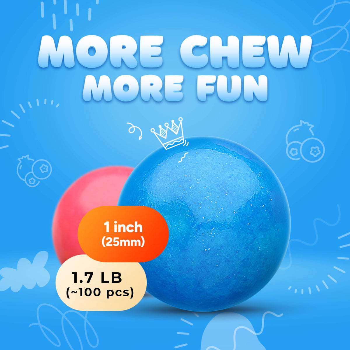Global Gumball 1-inch gumballs refilled into a gumball machine