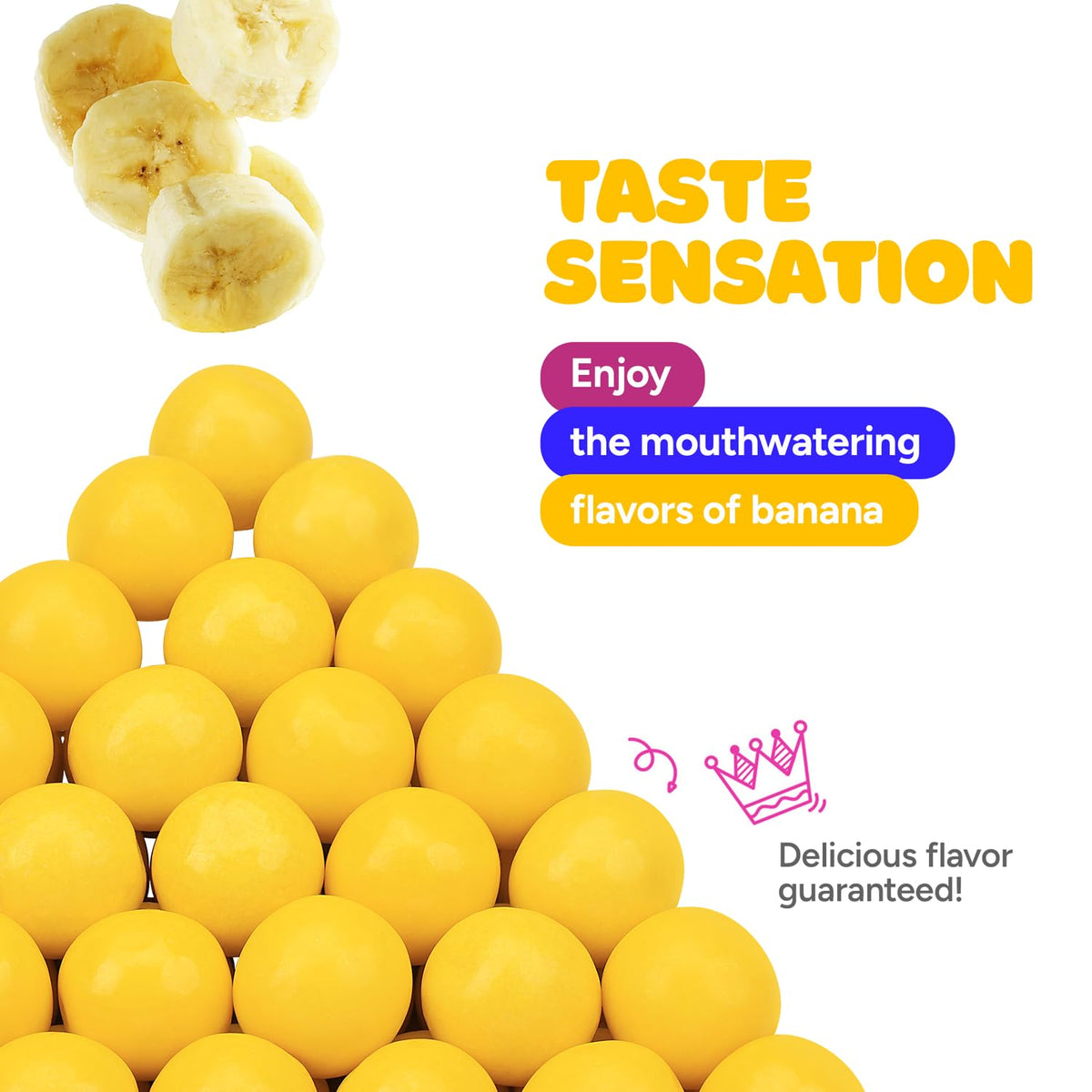 Global Gumball yellow gumballs for party favors, adding color and fun.