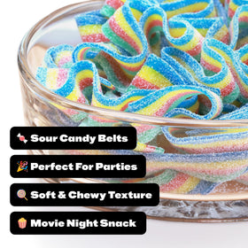 Global Gumball Peanut-Free Sour Belts, safe for peanut-sensitive gatherings.