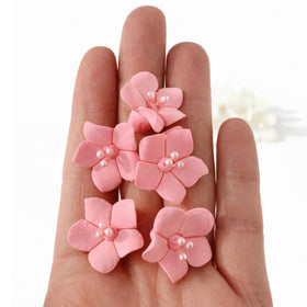 Global Sugar Art pink blossom sugar flowers, ready-to-use decorative cake embellishments.