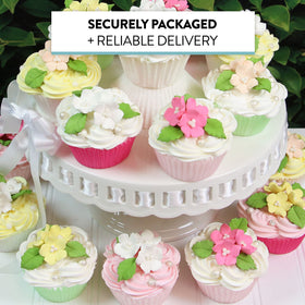 Global Sugar Art edible sugar flowers on cupcakes and cakes