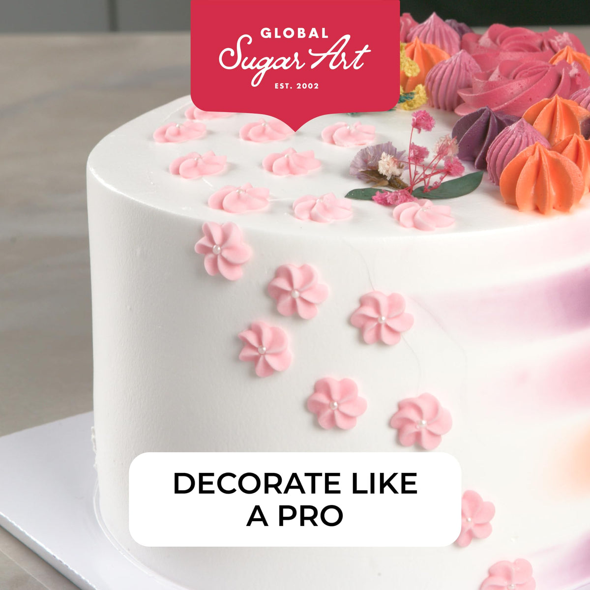 Global Sugar Art packaging protects flowers during shipping.