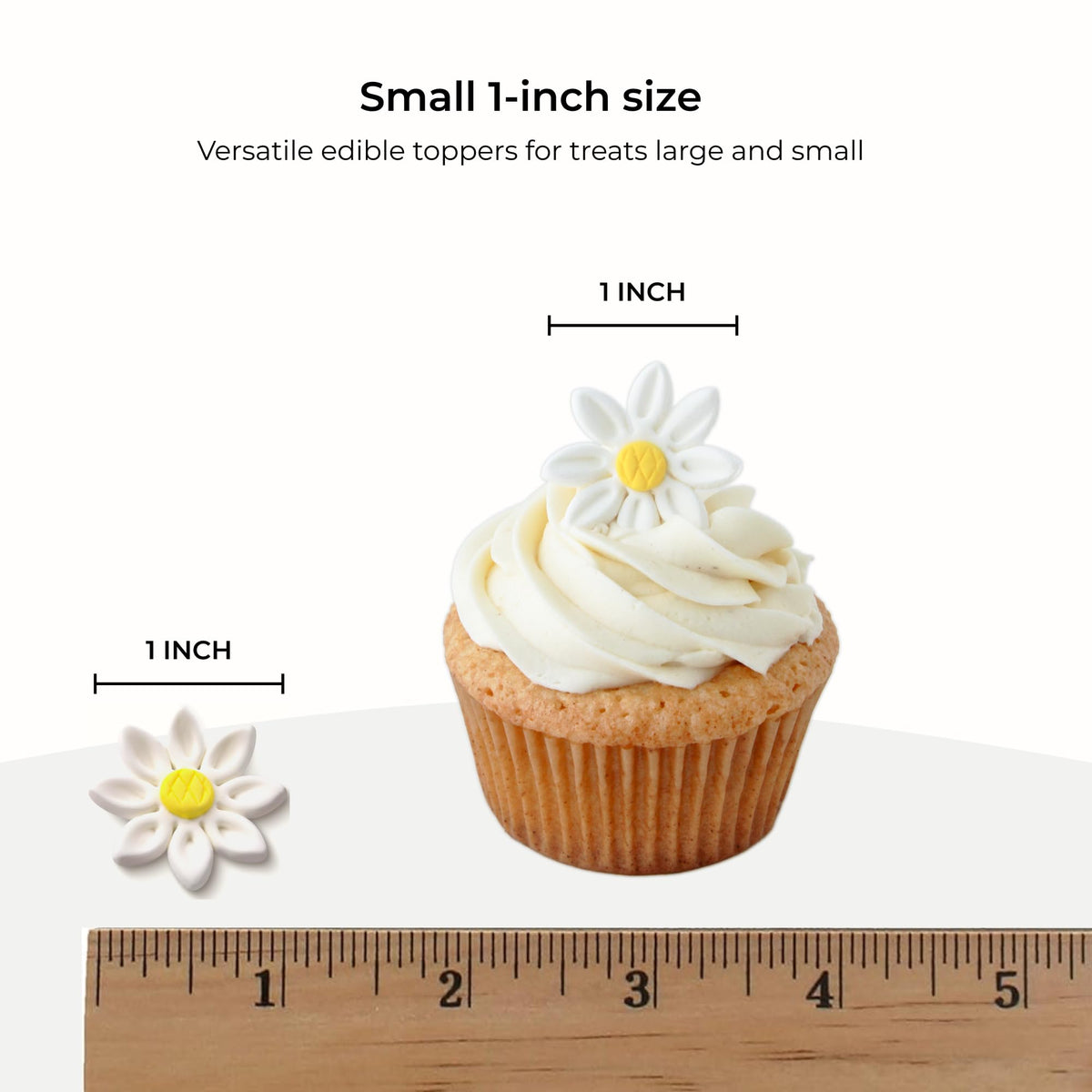 Global Sugar Art handmade daisy topper, showcasing elegant sugar craftsmanship for desserts.