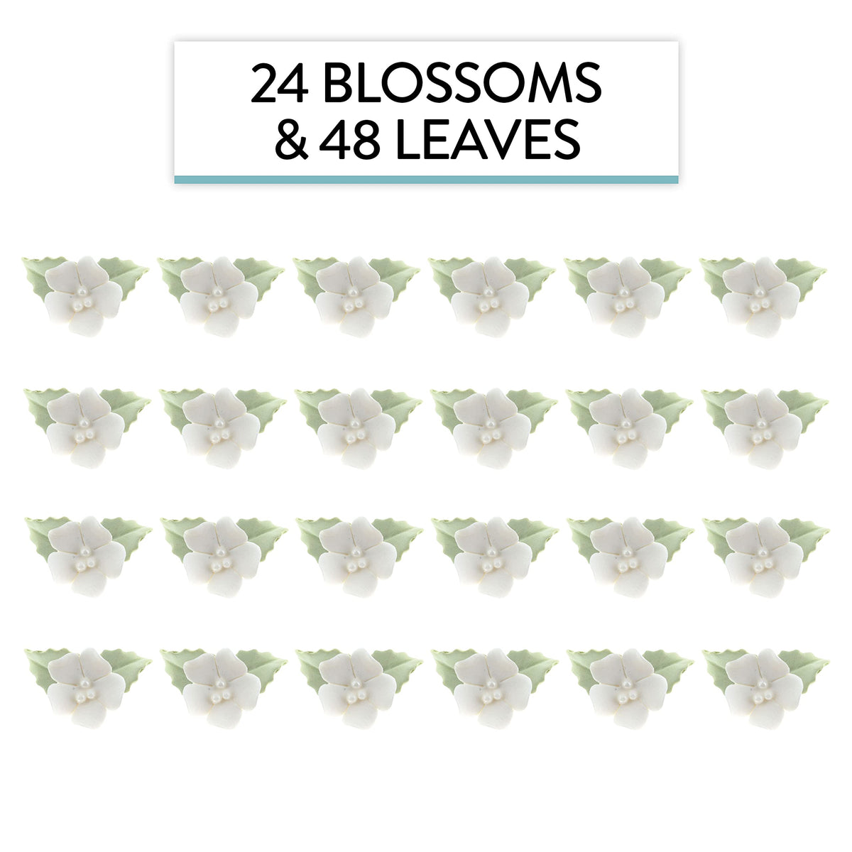 Global Sugar Art mint-flavored gumpaste blooms in close-up