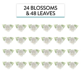 Global Sugar Art mint-flavored gumpaste blooms in close-up