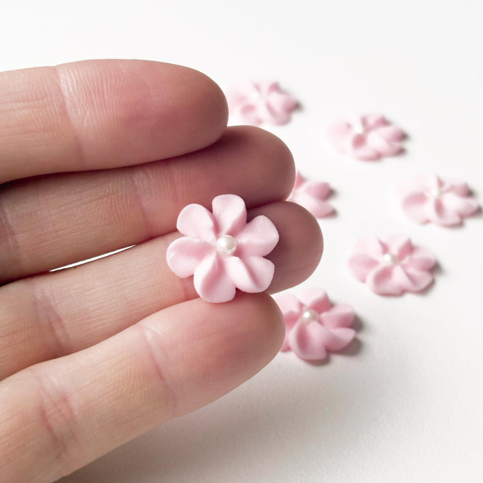 Global Sugar Art pink mini icing flowers for decorative cake toppers and cupcakes