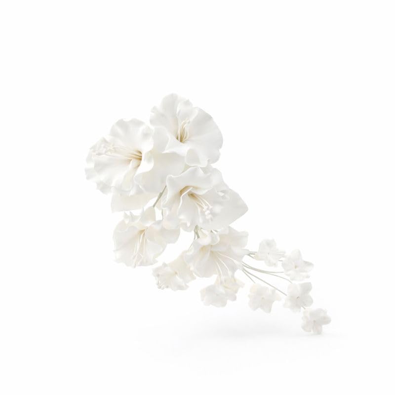Global Sugar Art Sugar Blossom Cake Spray with six blossoms for elegant cake decor.