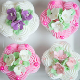 Global Sugar Art white gumpaste flowers 1 inch for delicate cupcake toppers