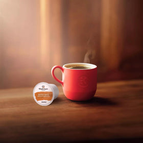 Gloria Jean's Butter Toffee Arabica beans shown to convey quality from source to cup.