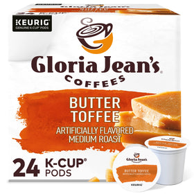 Gloria Jean's Butter Toffee K-Cup Pod ready for a smooth, creamy cup with caramel notes.