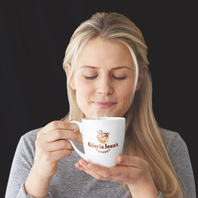 Morning routine image featuring Gloria Jean's Butter Toffee for a quick, flavorful start.