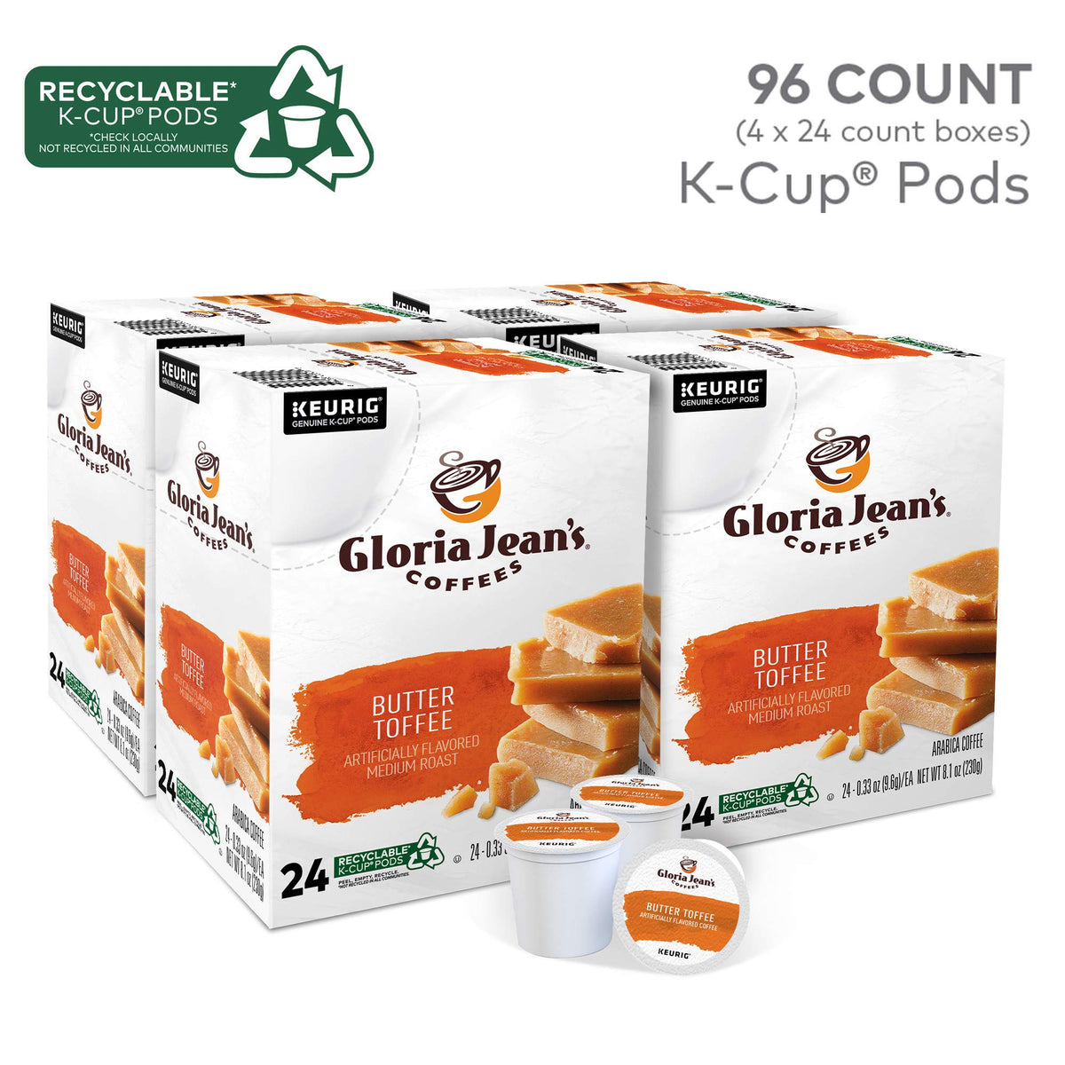 Gloria Jean's Butter Toffee steaming cup inviting a warm break.