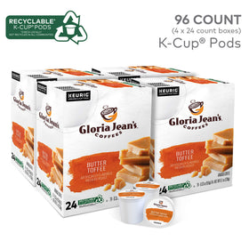 Gloria Jean's Butter Toffee steaming cup inviting a warm break.
