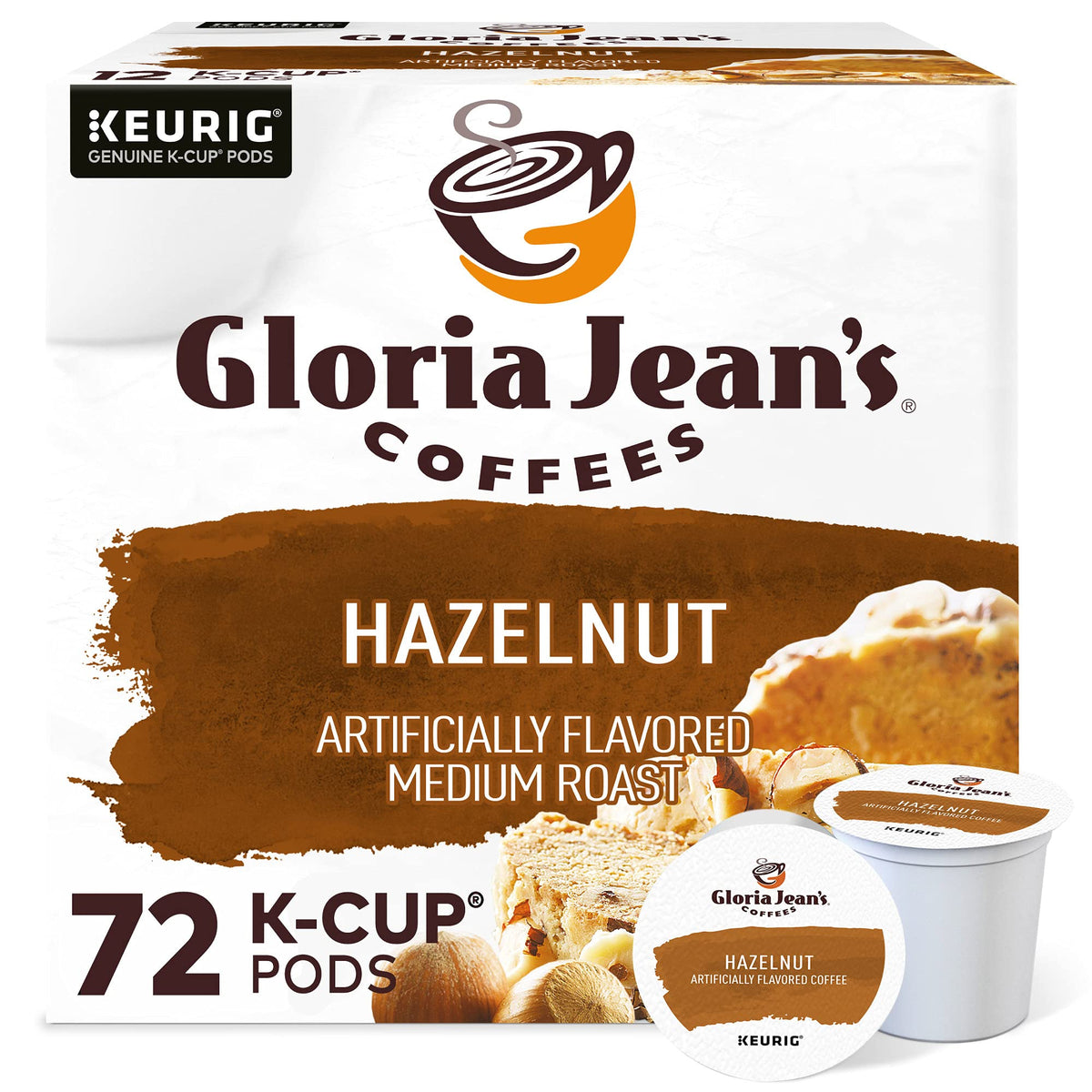Gloria Jean's Hazelnut K-Cup pod pack for quick, aromatic mornings