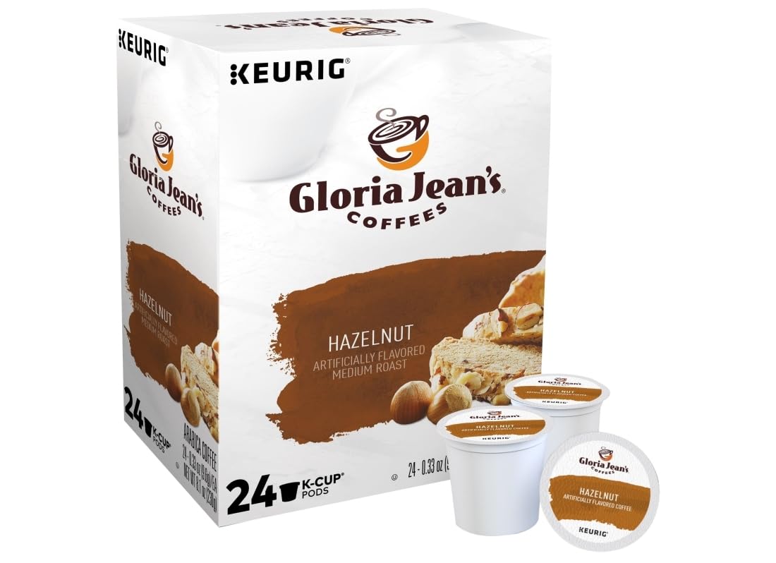 Gloria Jean's Hazelnut K-Cups brewing in a Keurig for a smooth, consistent cup.