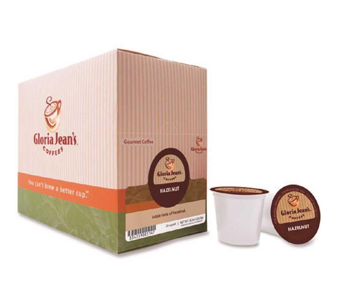 Gloria Jean's Hazelnut K-Cups ideal for a cozy morning ritual.