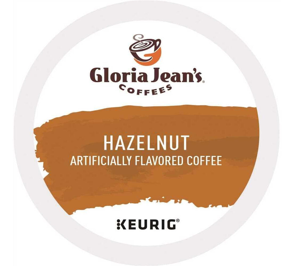 Gloria Jean's Hazelnut K-Cups packaging for convenient single-serve brewing.