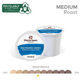 Gloria Jean's Macadamia Cookie K-Cup pod single for aroma-rich, on-demand coffee.