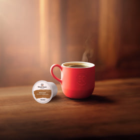 Gloria Jean's medium roast room shot showing balanced flavor