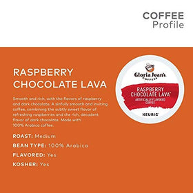 Gloria Jean's Raspberry Chocolate Lava close-up beans showcase premium Arabica