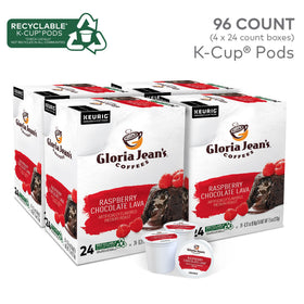 Gloria Jean's Raspberry Chocolate Lava cup ready to brew a smooth, flavorful coffee