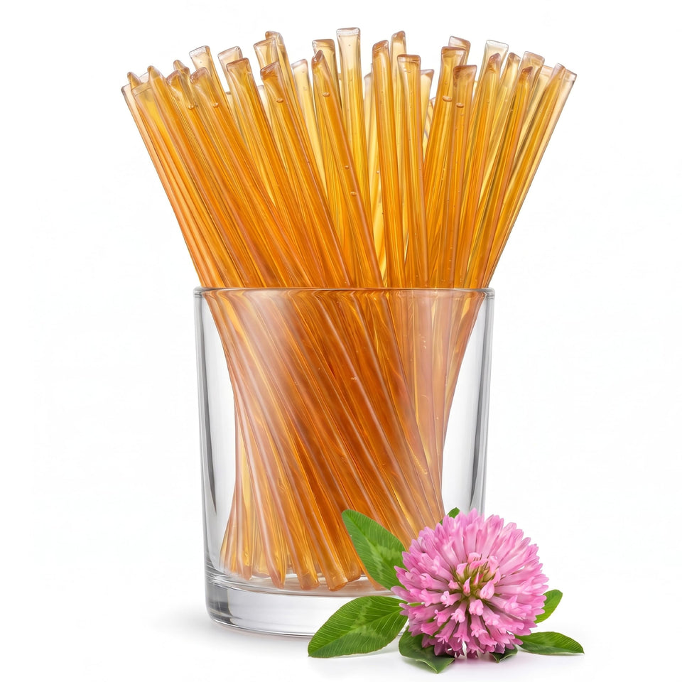 GloryBee HoneyStix Clover Blossom pack showing convenient on-the-go sticks.