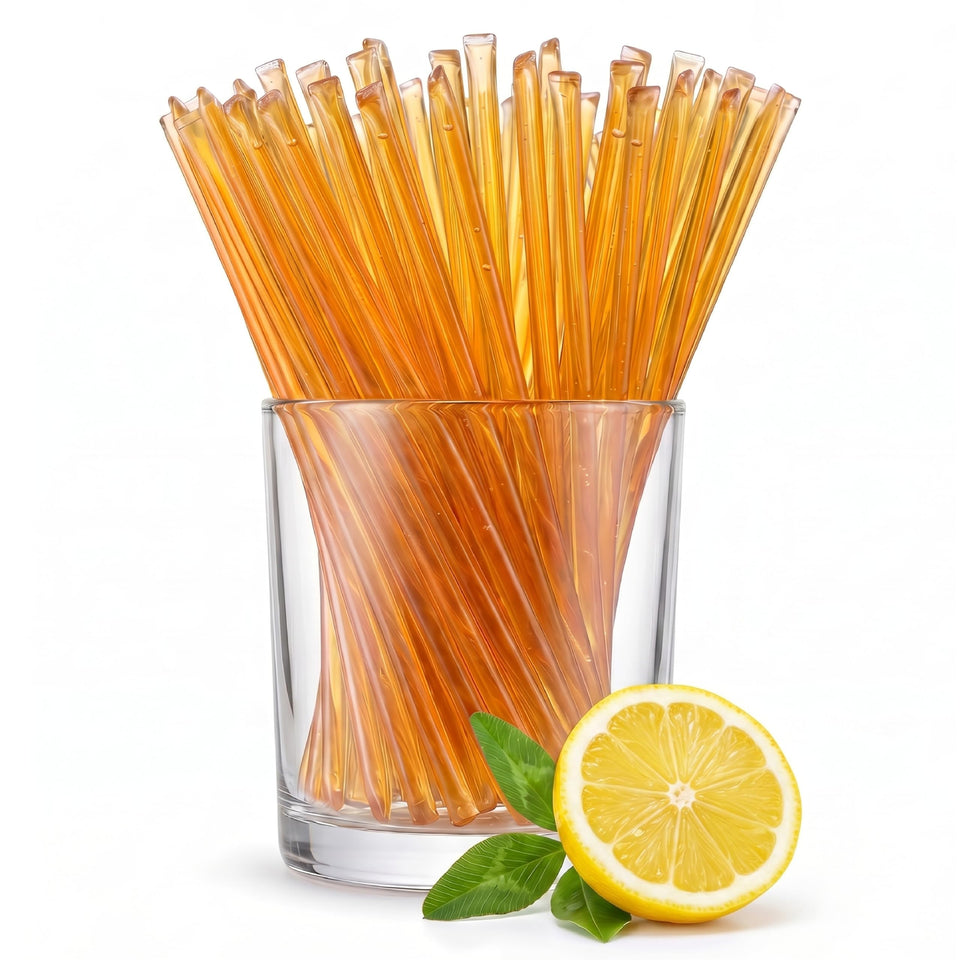 GloryBee Lemon Honeystix box front showing on-the-go packaging and lemon flavor.