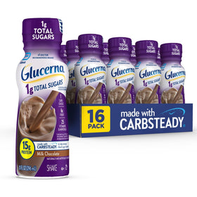 Glucerna chocolate shake bottle pour for convenient on-the-go nutrition