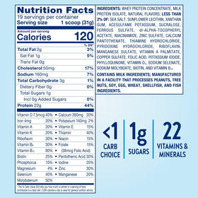 Gluten-free and lactose-friendly label on Glucerna Hunger Smart vanilla powder