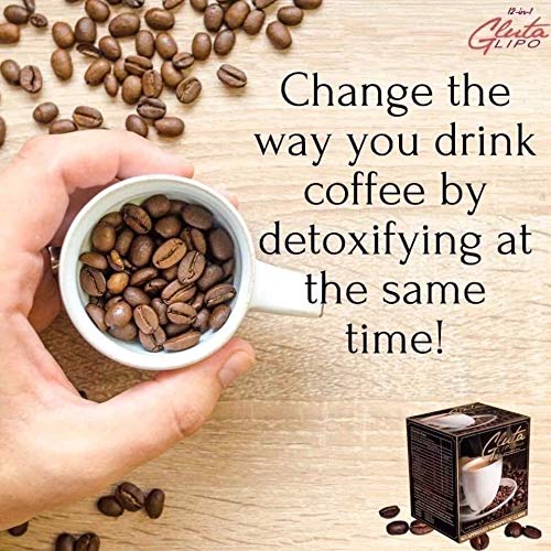 GlutaLipo Coffee sachet close-up highlighting convenient servings