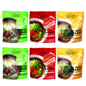 GLUTEN FREE MEISTER 6-pack front view—gluten-free ramen for quick, satisfying meals.