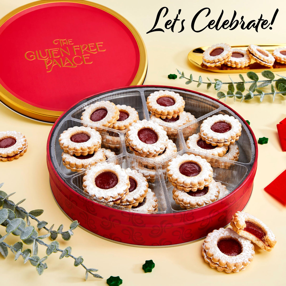 Gluten Free Palace airtight sealed tin preserves freshness and soft texture for serving later