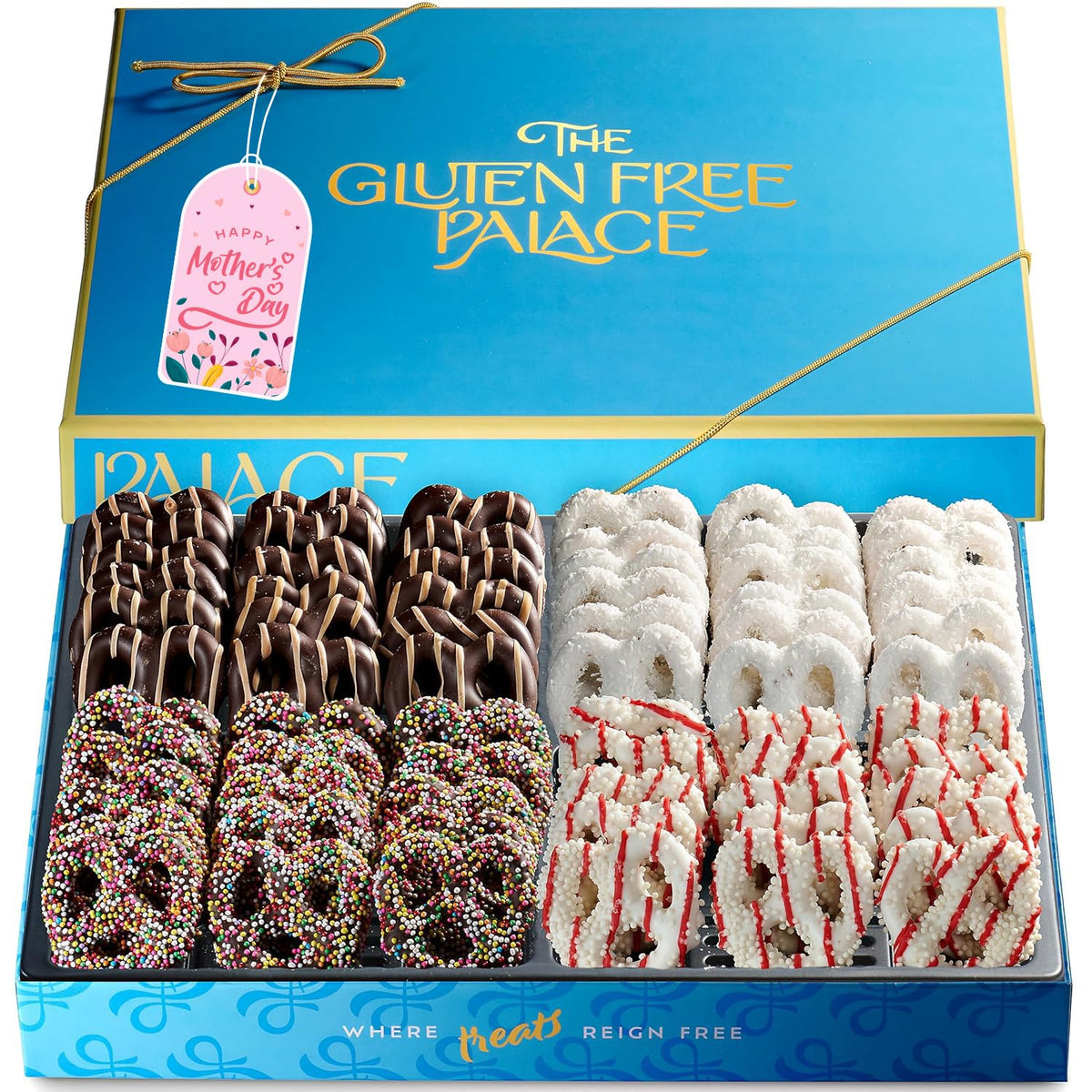 GLUTEN FREE PALACE gift box cover showing premium packaging for gifting.
