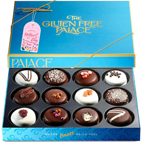 Gluten Free Palace cookie gift box cover showing premium gluten-free treats