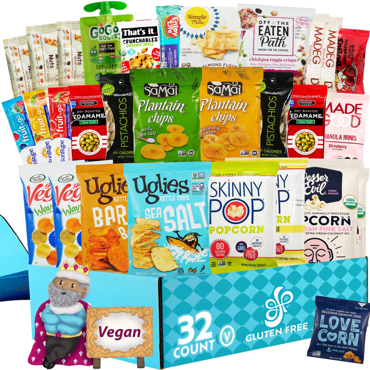 Gluten Free Palace Deluxe Snacks front view, showcasing a diverse vegan gluten-free gift pack ideal for gifting.