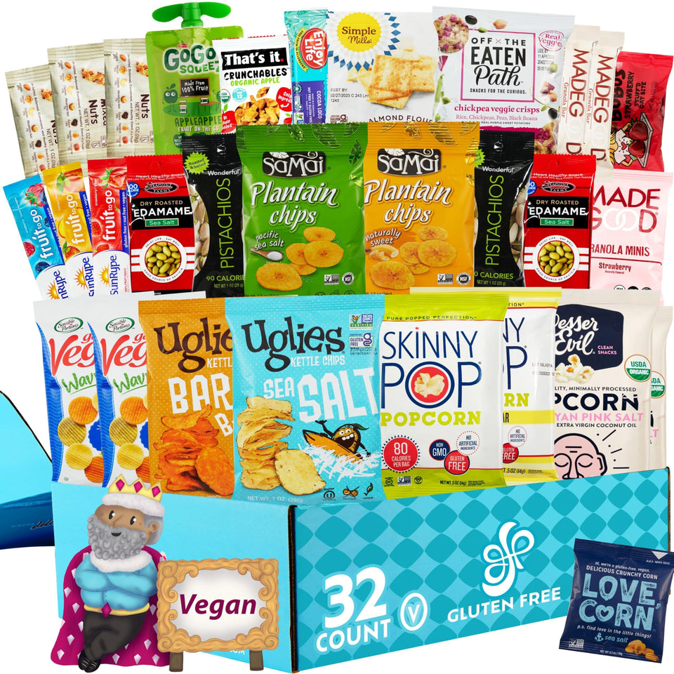 Gluten Free Palace Deluxe Snacks front view, showcasing a diverse vegan gluten-free gift pack ideal for gifting.