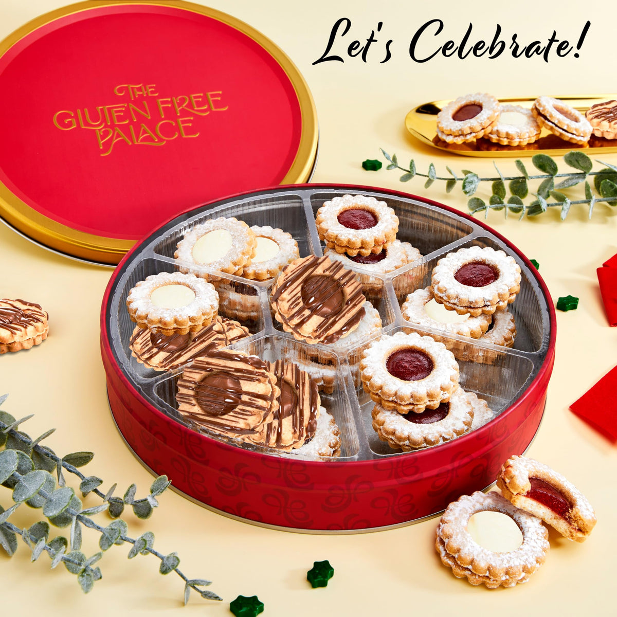 Gluten Free Palace elegant tin packaging enhances gift presentation