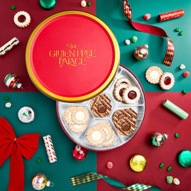 Gluten Free Palace cookies stay fresh in airtight red tin