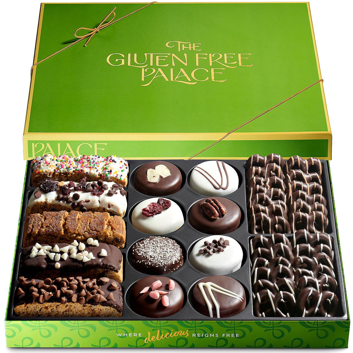 Gluten Free Palace gift box front view, perfect for celebrations.