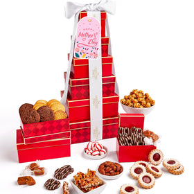 Gluten Free Palace Gift Tower assembly showcases an elegant 6-tier presentation for celebrations.