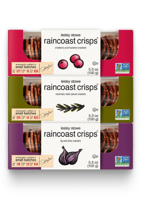 Gluten Free Palace Raincoast Crisps Hazelnut Cranberry crackers pair with cheese or spreads