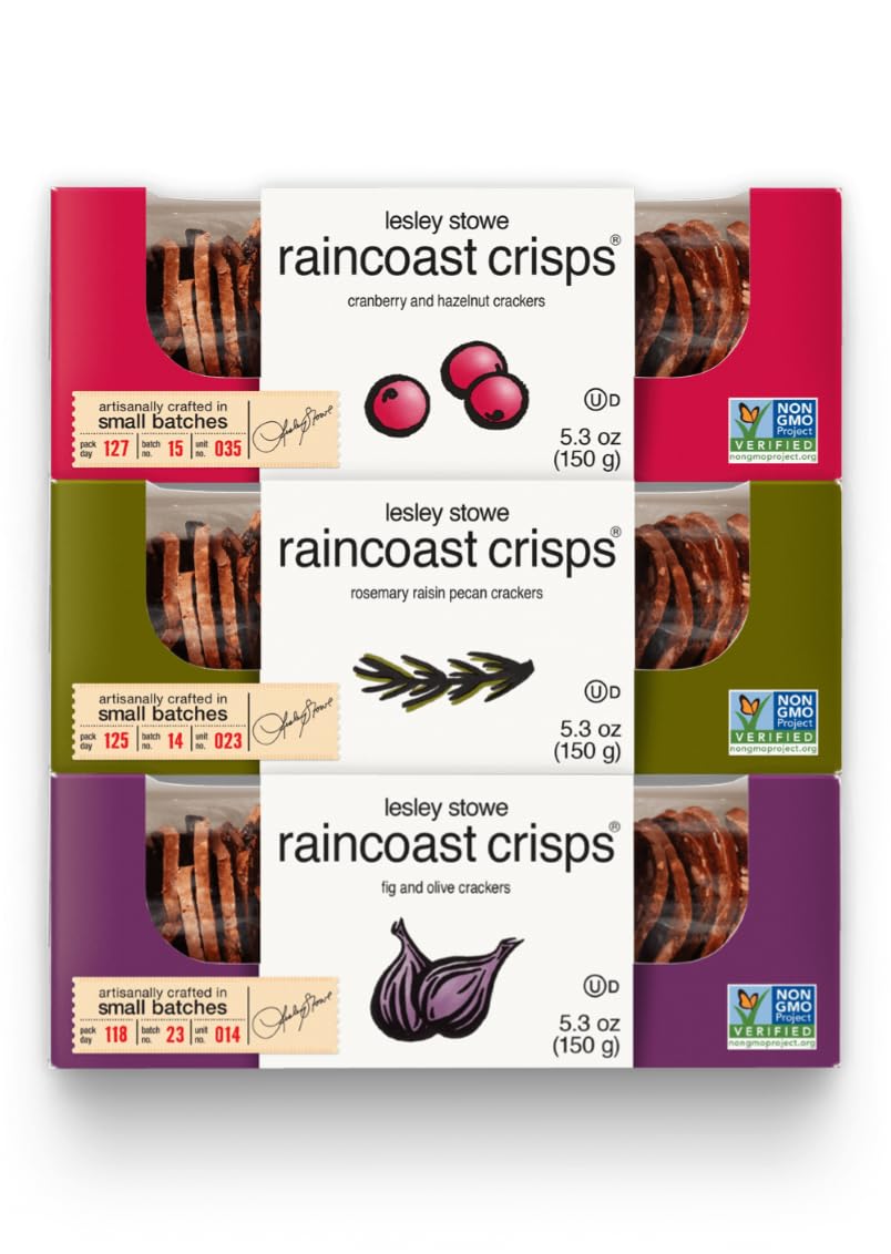 Gluten Free Palace Raincoast Crisps Hazelnut Cranberry crackers pair with cheese or spreads