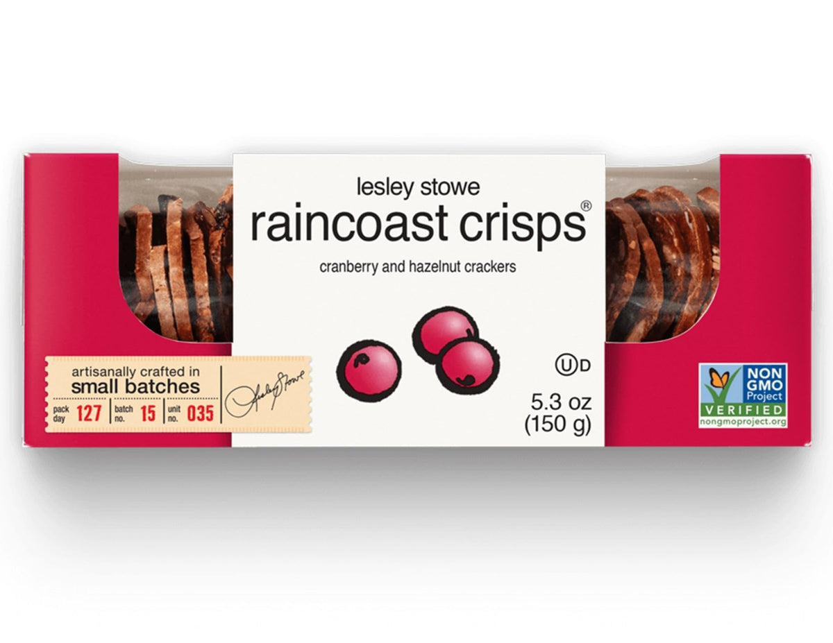 Gluten Free Palace Raincoast Crisps Rosemary Raisin Pecan crackers offer a herbaceous crunch for tea time