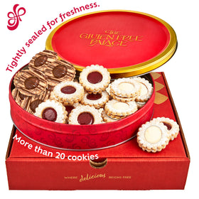 Gluten Free Palace Raspberry Linzer Tart cookies with fruity jam