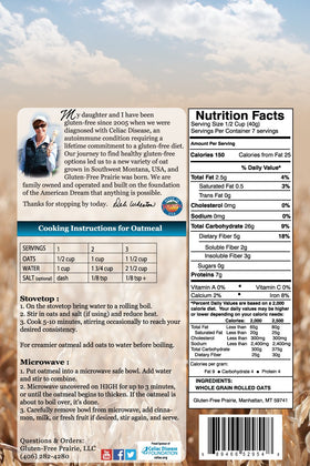 Gluten-Free Prairie oats close-up with textured grains and purity