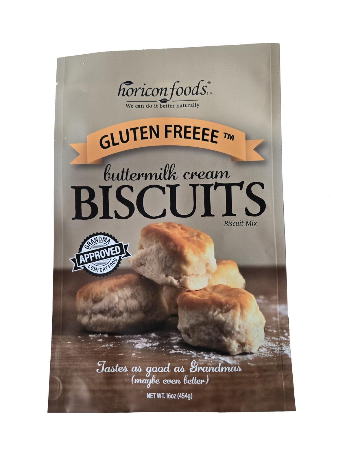Glutenfreeee biscuit mix bag ready for easy gluten-free baking.